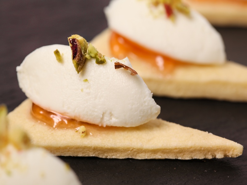 Goats cheese sable canape